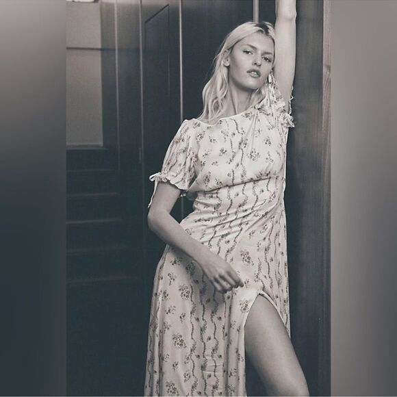 NEW FREE PEOPLE Magdalena Midi Dress In Ivory Combo MSRP $198 Size 6 - Picture 7 of 9